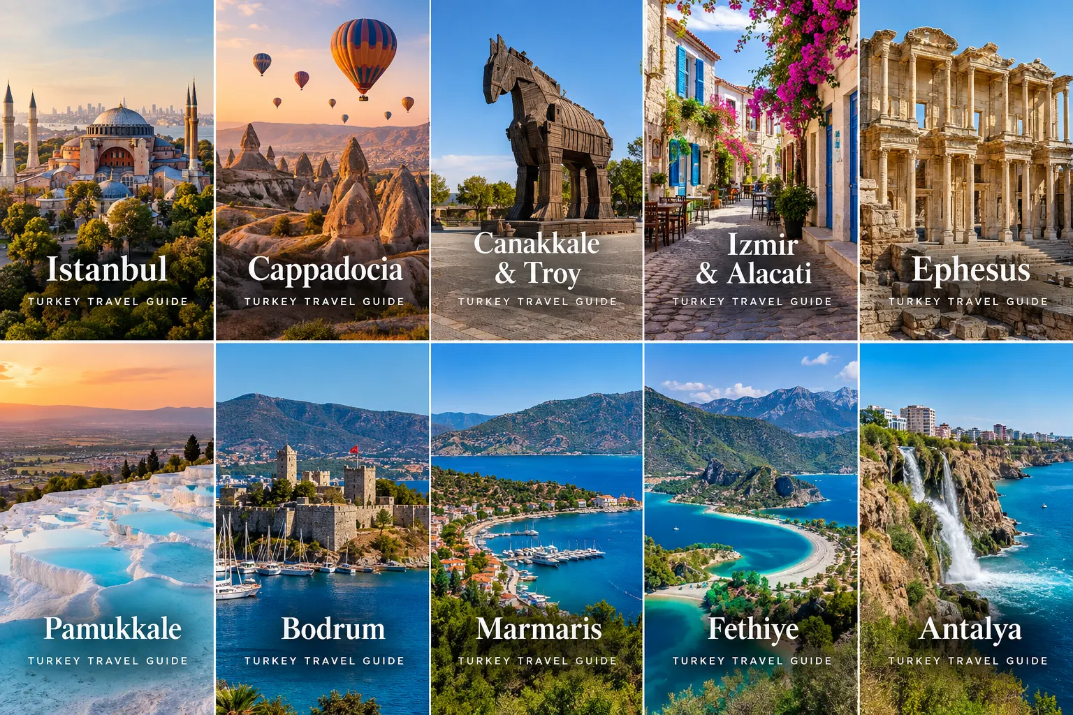 Turkey route overview showing Istanbul, Cappadocia, Ephesus and other major destinations