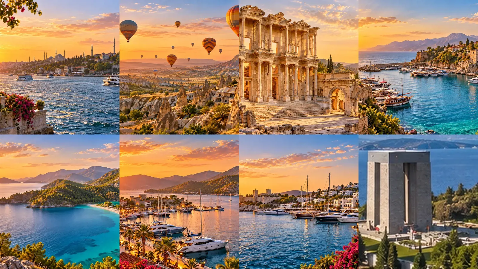 Istanbul, Cappadocia, Ephesus, Antalya, Fethiye, Marmaris, Bodrum and Canakkale for a first Turkey trip