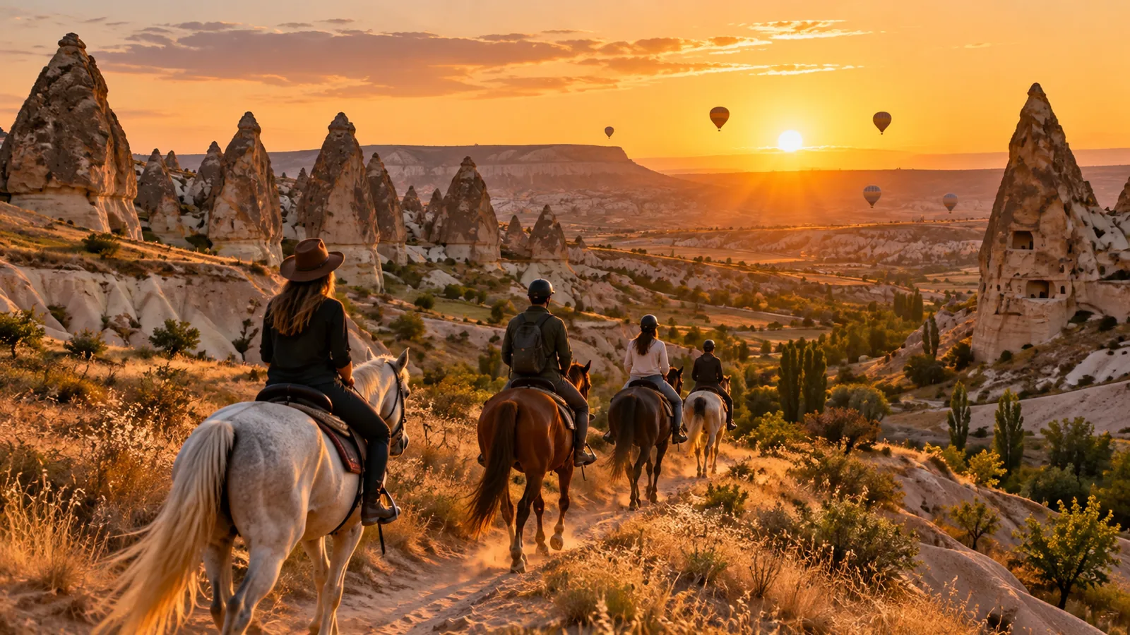 Cappadocia horse riding tour at sunset