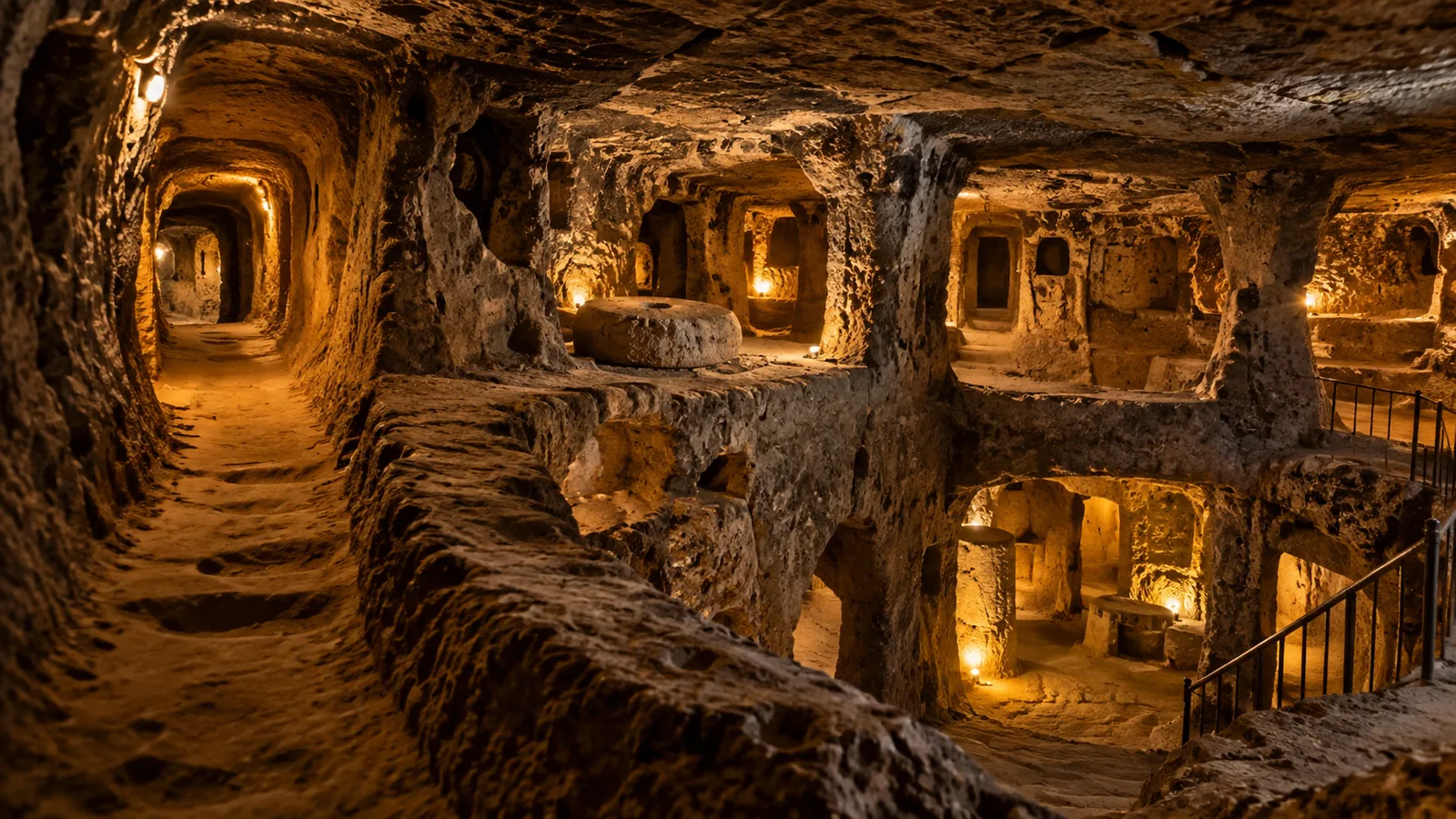 Derinkuyu Underground City stone rooms and passages