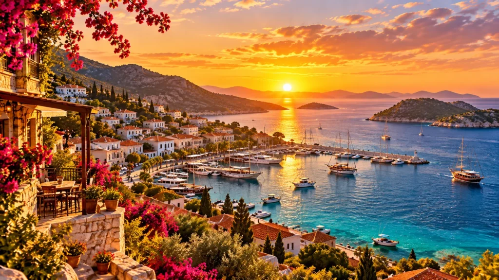 Kas harbour and turquoise Mediterranean coast