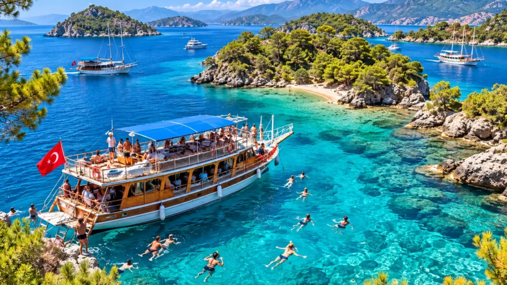 Fethiye 12 Islands boat tour with gulet and turquoise coves